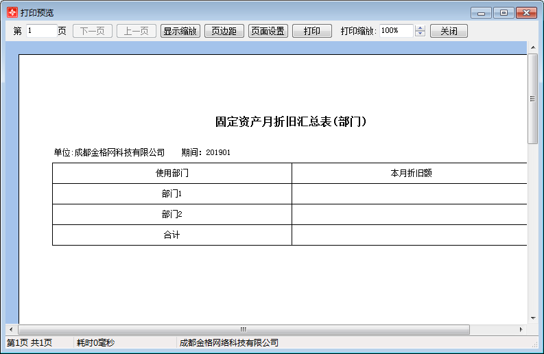 固定资产月折旧汇总表(部门)1-2